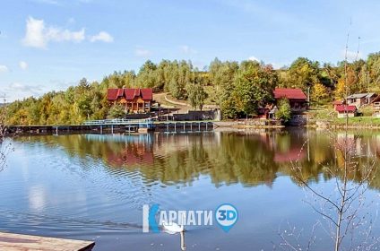 Турянський Двір комплекс відпочинку з озером, котеджами, чаном у Тур’я Поляна