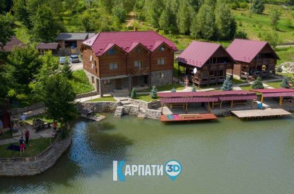Турянський Двір комплекс відпочинку з озером, котеджами, чаном у Тур’я Поляна